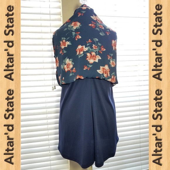 ALTAR'D STATE Sleeveless Midi Dress Women Blue Navy - Picture 4 of 8